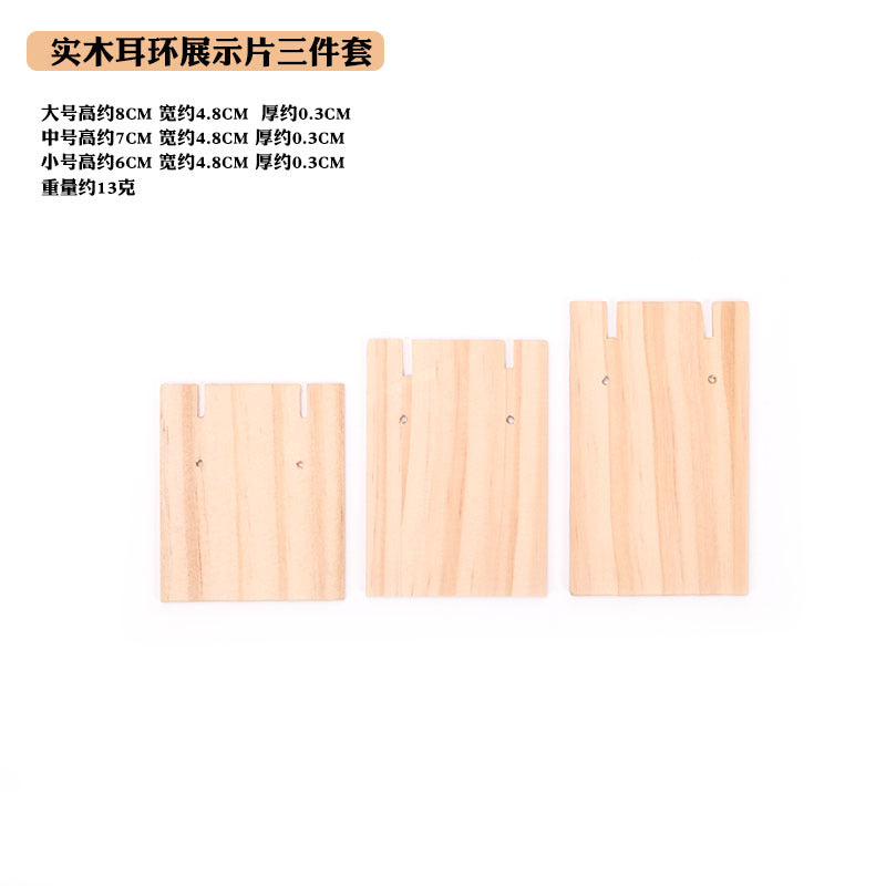 Solid Wood Earring Display Stand Ring Bracelet Necklace Storage and Organization Board Earrings Taigang Bracelet Card Display Props