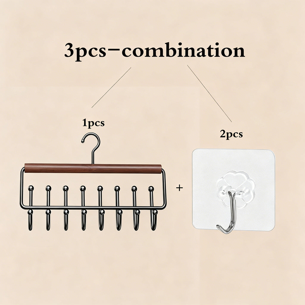Multifunctional Hanger for Underwear and Vests, Dormitory Storage Solution, Household Solid Wood Hook, Wave-Shaped Clothes Hanger Wholesale