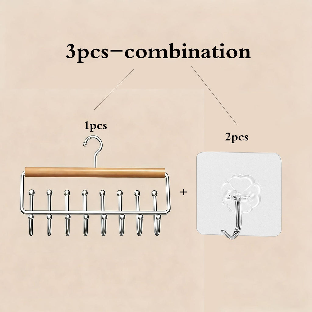 Multifunctional Hanger for Underwear and Vests, Dormitory Storage Solution, Household Solid Wood Hook, Wave-Shaped Clothes Hanger Wholesale