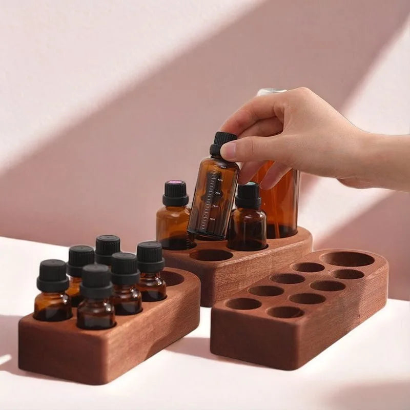 Wood Essential Oil Storage Rack Essential Oil Aromatherapy Rack Cosmetics Lipstick Rack Wall Shelf Home Decoration