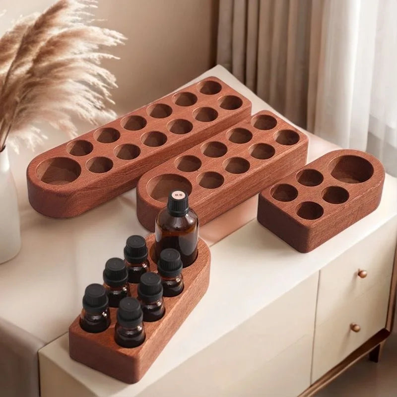 Wood Essential Oil Storage Rack Essential Oil Aromatherapy Rack Cosmetics Lipstick Rack Wall Shelf Home Decoration