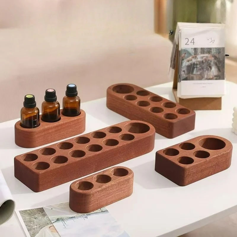 Wood Essential Oil Storage Rack Essential Oil Aromatherapy Rack Cosmetics Lipstick Rack Wall Shelf Home Decoration